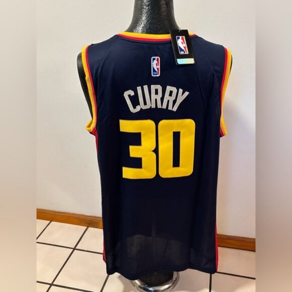 Golden State Warriors Stephen Curry # 30 Jersey Blue/Yellow , Unisex - Picture 11 of 12
